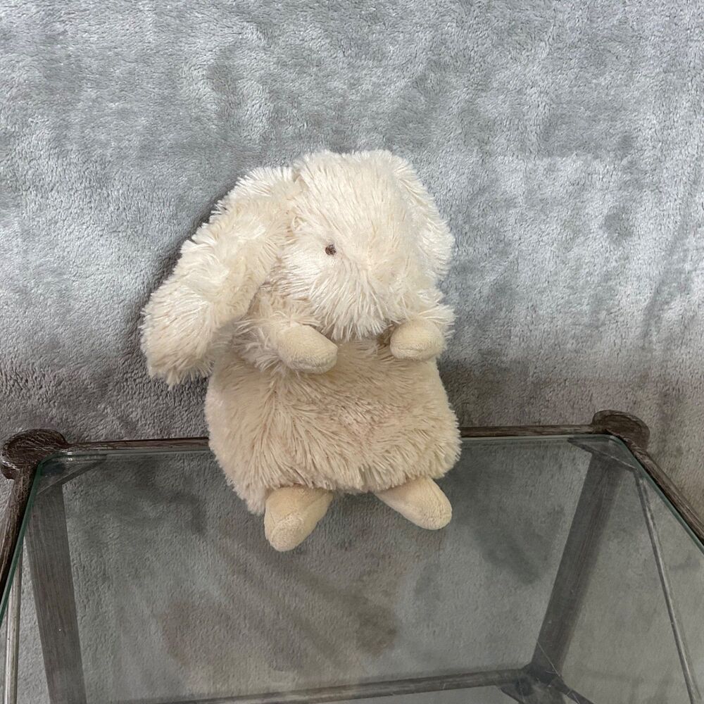 Bunnies By The Bay Roly Poly Rutabaga Cream Rabbit Plush Bean Bag Toy 6”